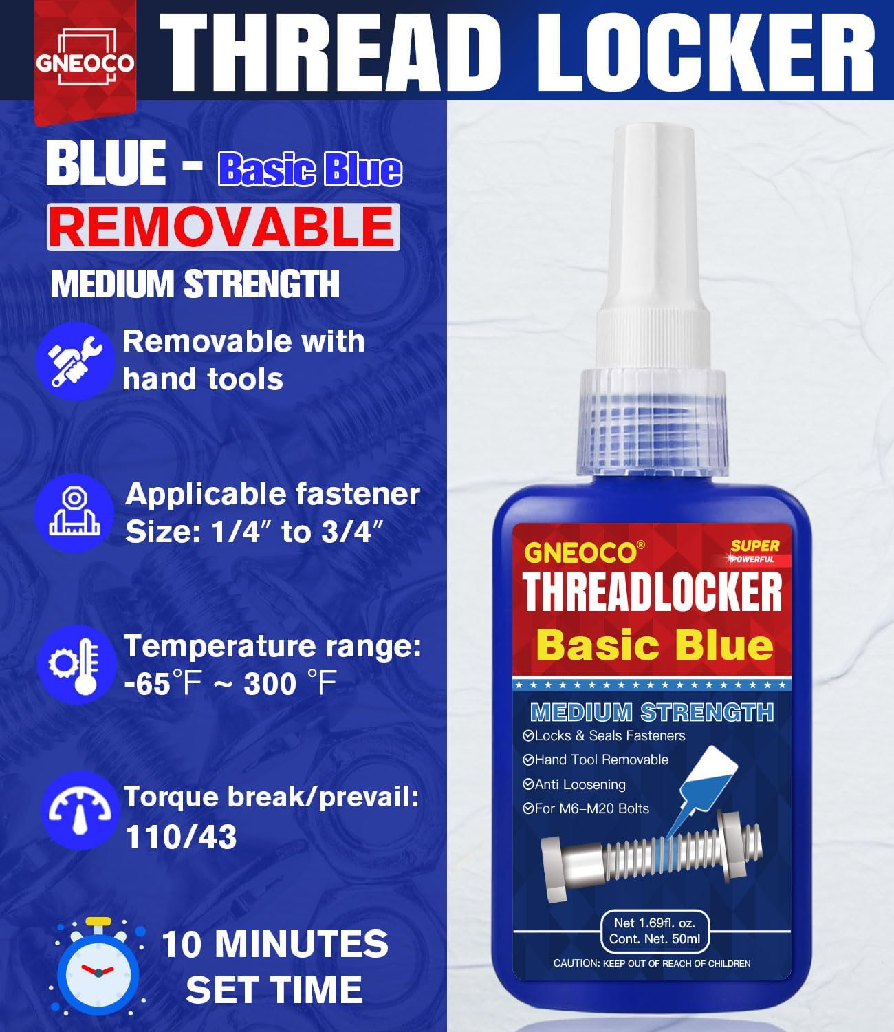 Fijador de rosca Lock Tight resistencia media azul