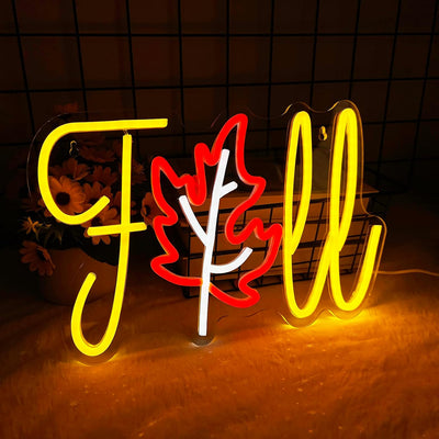 Letrero neón LED otoño Acción de Gracias regulable USB
