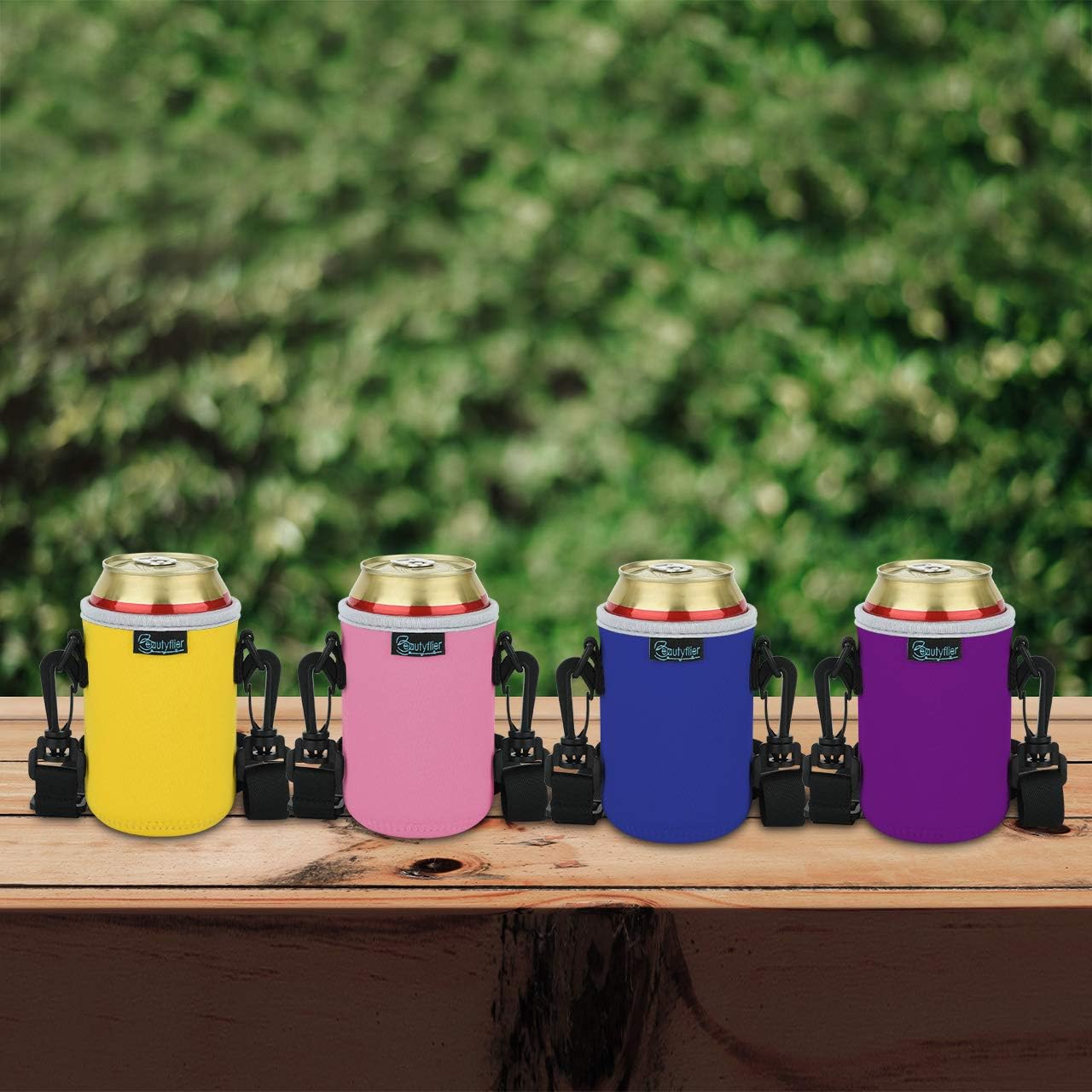 Funda neopreno correa ajustable soporte lata 12oz 4uds