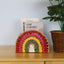 Cesta mimbre tejida jacinto arco iris con asa 9.1x