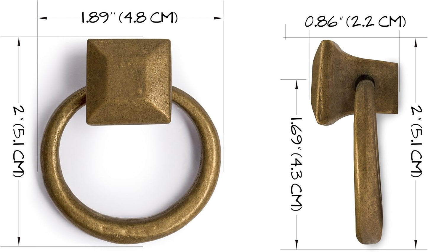 Tiradores clavijas anillos 2pulg set 2 arquitectónico