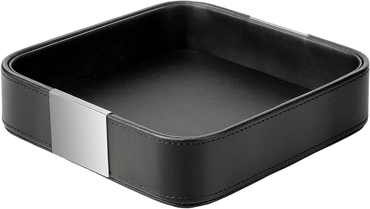 Bandeja organizadora de cuero para mesa de entrada