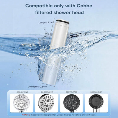 Filtros ducha compatibles Cobbe para agua dura 2 pzas