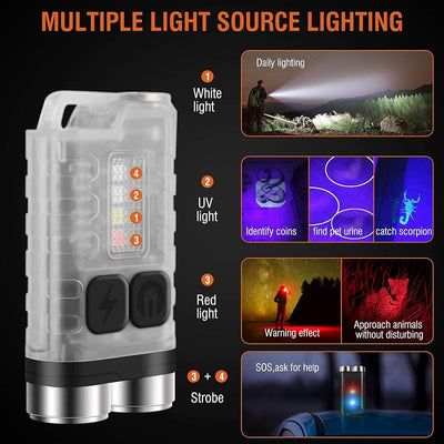Linterna EDC mini recargable LED 10 modos USB-C IP65