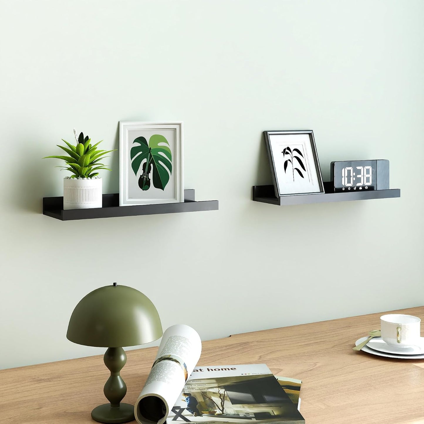Estantes flotantes negros para pared dormitorio sala cocina