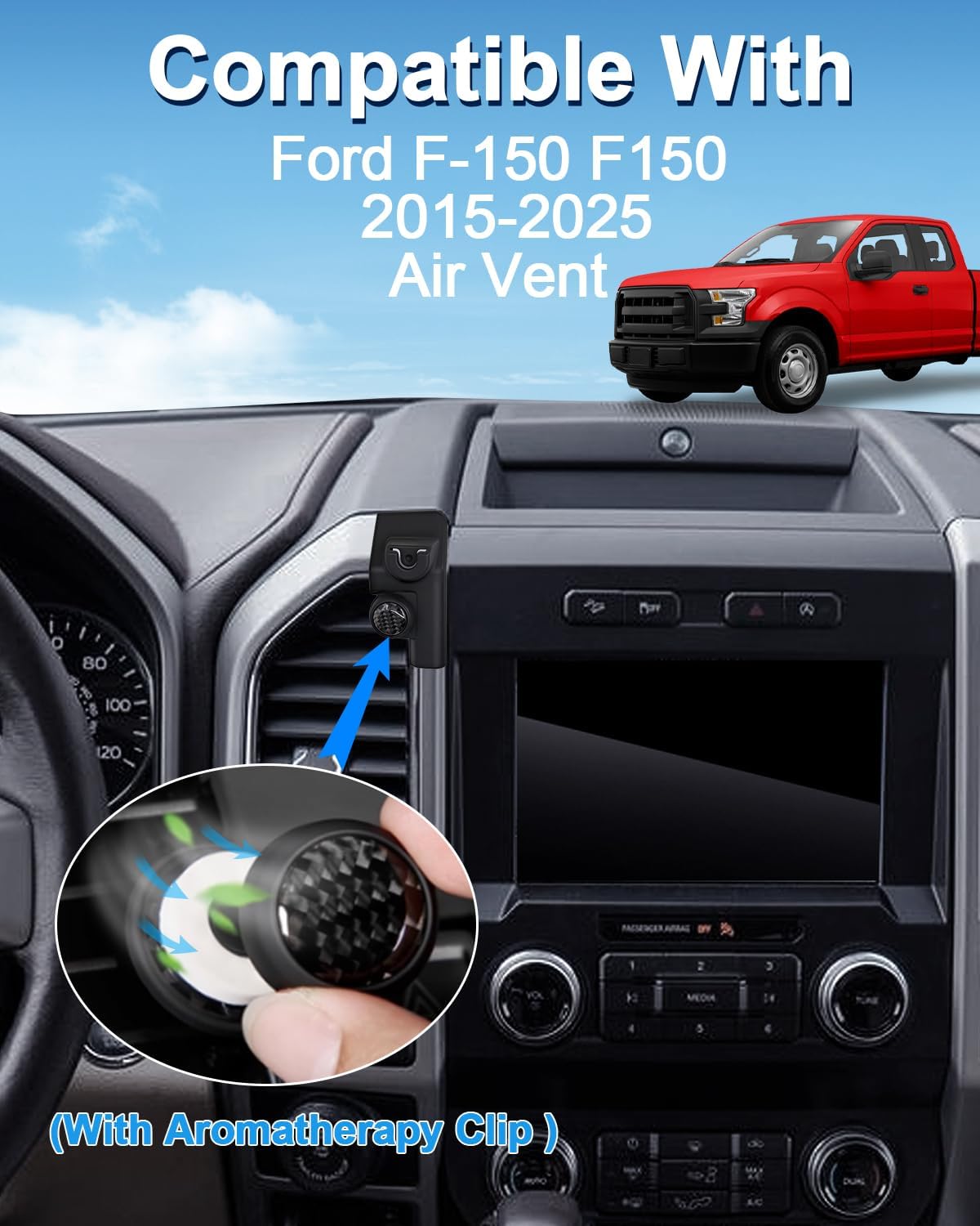Soporte magnético teléfono Ford F-150 15W inalámbrico