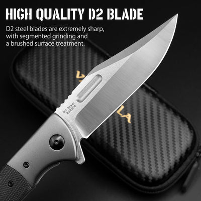 Cuchillo plegable D2 acero 3.9pulg mango micarta para hombres