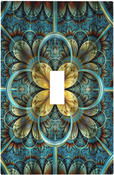 Cubierta interruptor mandala fractal boho 1 gang decorativa