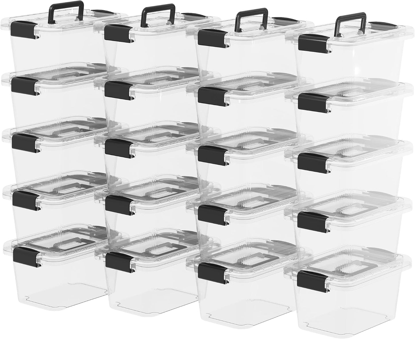 Contenedor plástico transparente 6.8qt con tapa asa 20uds