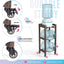 Soporte jarra agua 5gal madera natural 4 ruedas