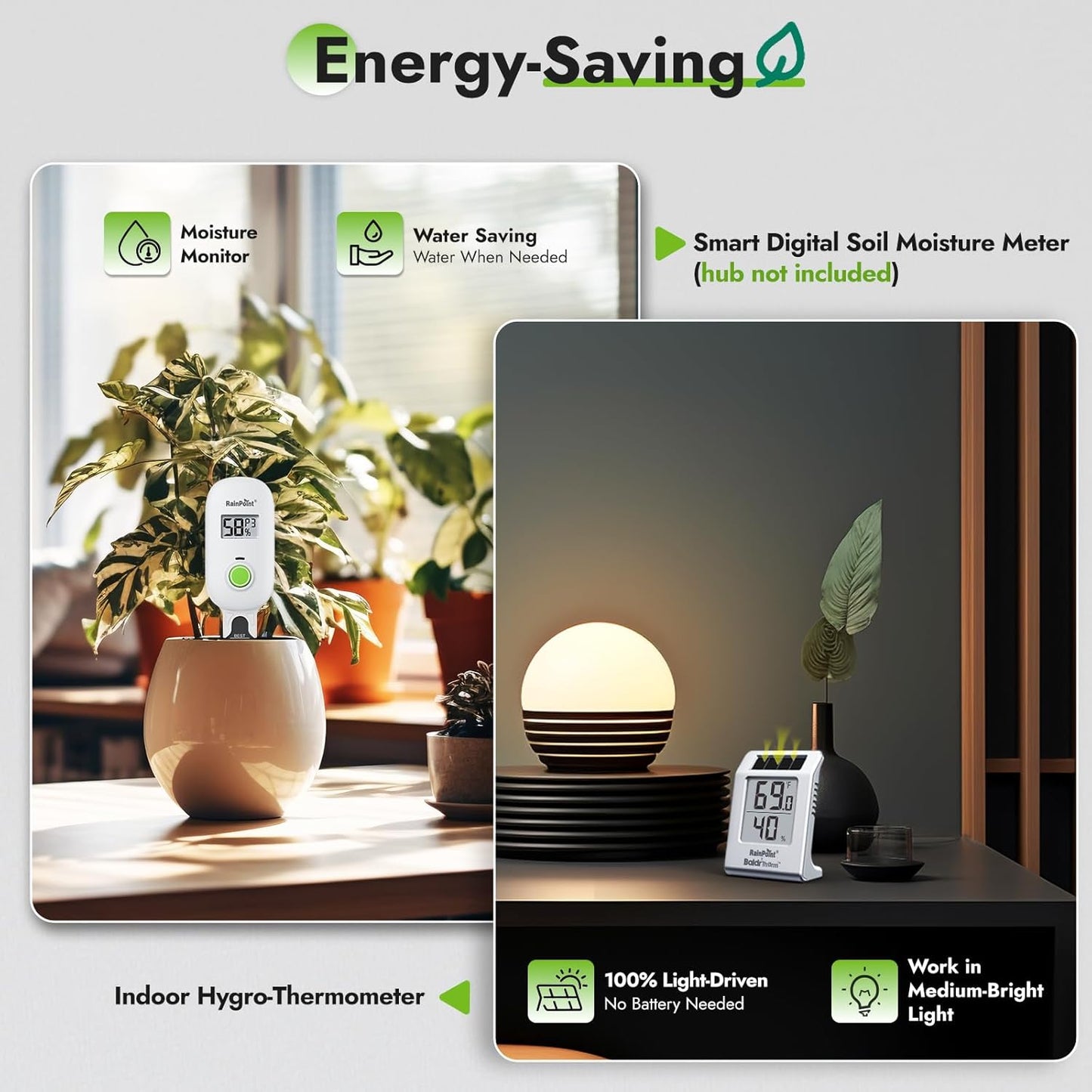 Termohigrómetro inalámbrico WiFi sensor humedad suelo