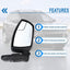 Espejo lateral Ford Escape 13-16 vidrio eléctrico negro mate