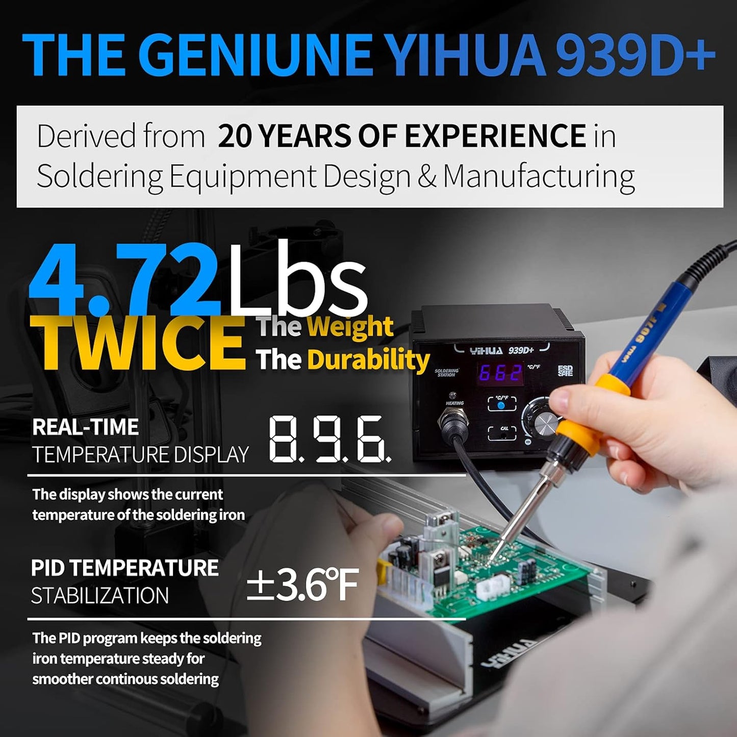 Estación soldadura digital 75W ESD SAFE 3 puntas