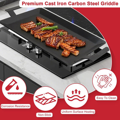 Parrilla acero carbono para estufa gas 24x10pulg plana inducción