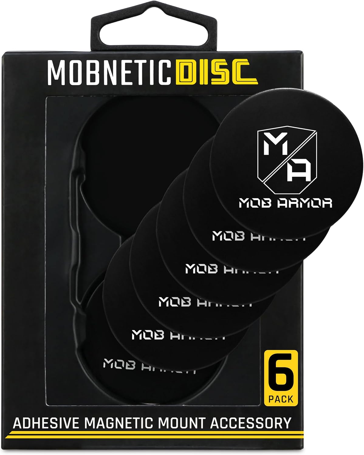 Placas magnéticas MobNetic para teléfono 6 Pzas negro