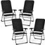4 Sillas plegables patio respaldo ajustable acolchadas