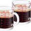 Vaso medidor 4oz vidrio expreso con asa doble boquilla pack 2