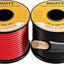 Cable silicona 14 AWG 80ft rojo y negro 100% cobre flexible 600V