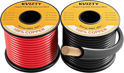 Cable silicona 14 AWG 80ft rojo y negro 100% cobre flexible 600V