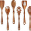 Set 6 Utensilios Cocina Madera Acacia Espátula Cuchara Tenedor