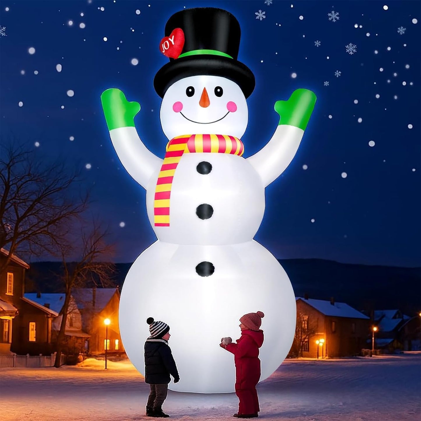 Muñeco nieve inflable 10ft luces LED decoración exterior