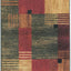 Alfombra geométrica moderna 1'8"x2'10" color rojo sala comedor