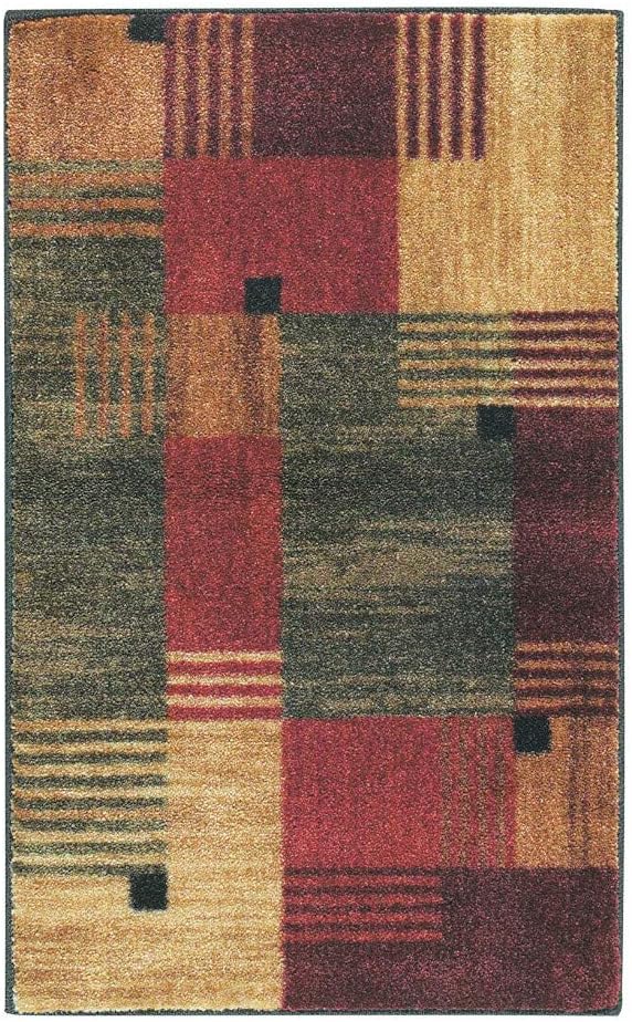 Alfombra geométrica moderna 1'8"x2'10" color rojo sala comedor