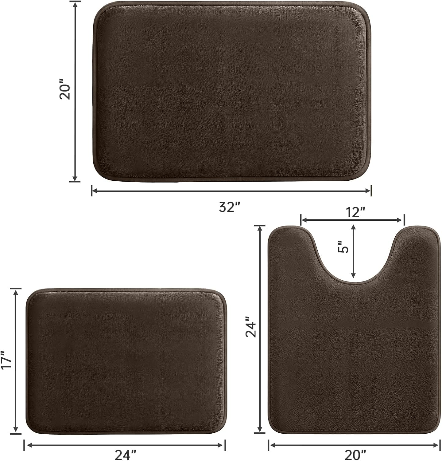 3 Alfombras Baño Espuma Viscoelástica Antiderrap