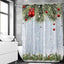 Cortinas ducha Navidad 72x72pulg color rojo y verde