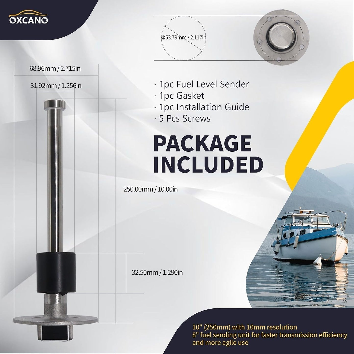 Unidad envío combustible 10" tanque barco sensor