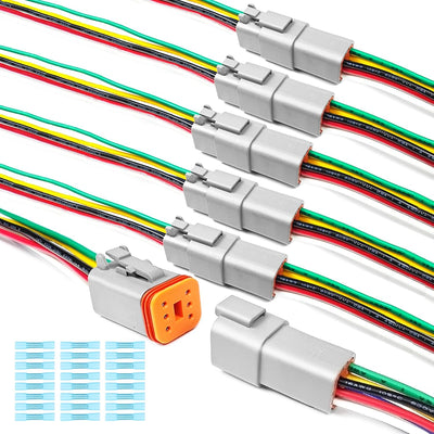 Kit 6 cables Deutsch DT 6 pines gris impermeable 16 AWG