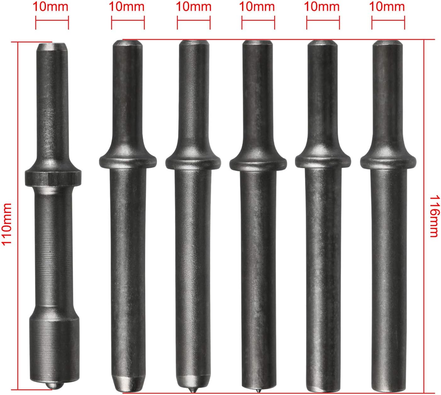 Kit martillo aire alisado neumático 0.401 acero alto carbono