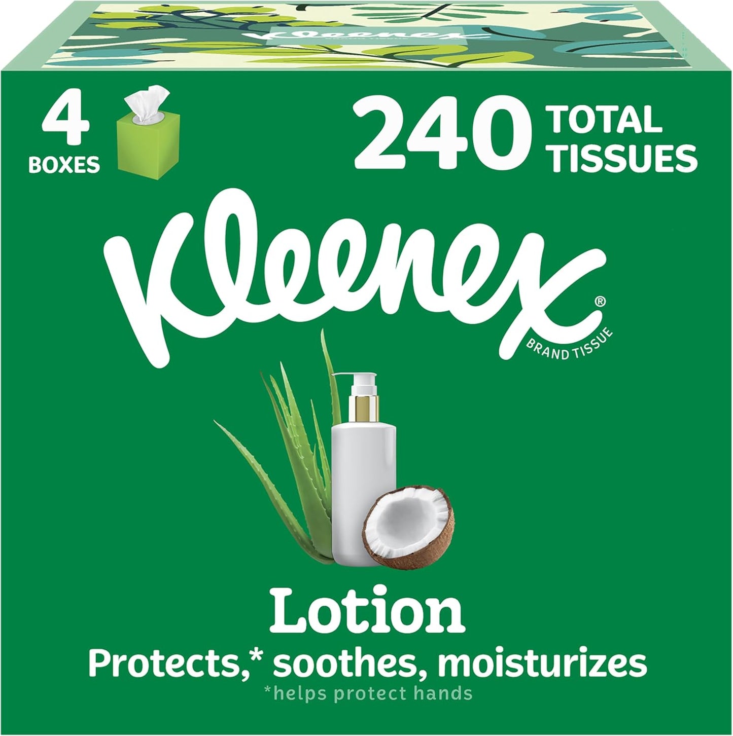 Loción pañuelos faciales con aceite coco 4 cajas 60 uds
