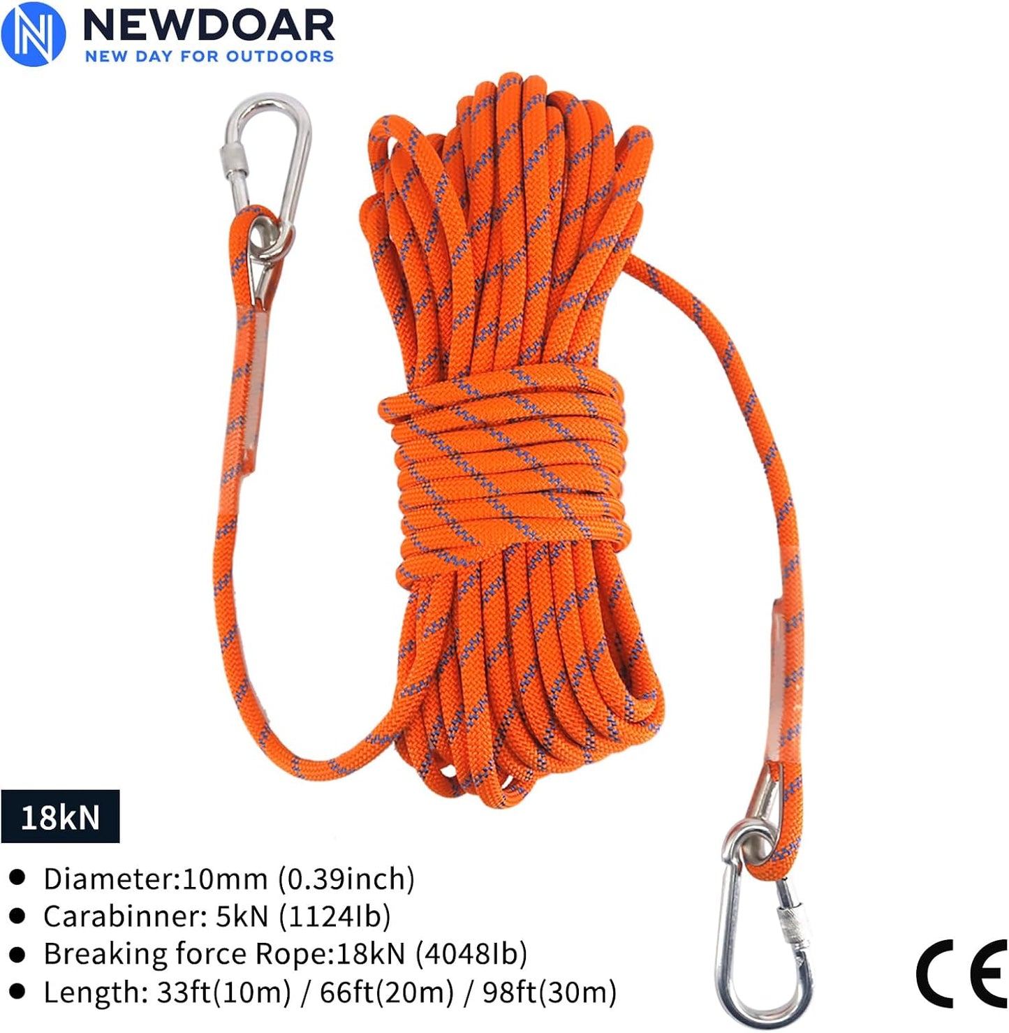 Cuerda escalada 5/16 y 3/8 pulg acero con ganchos para rescate