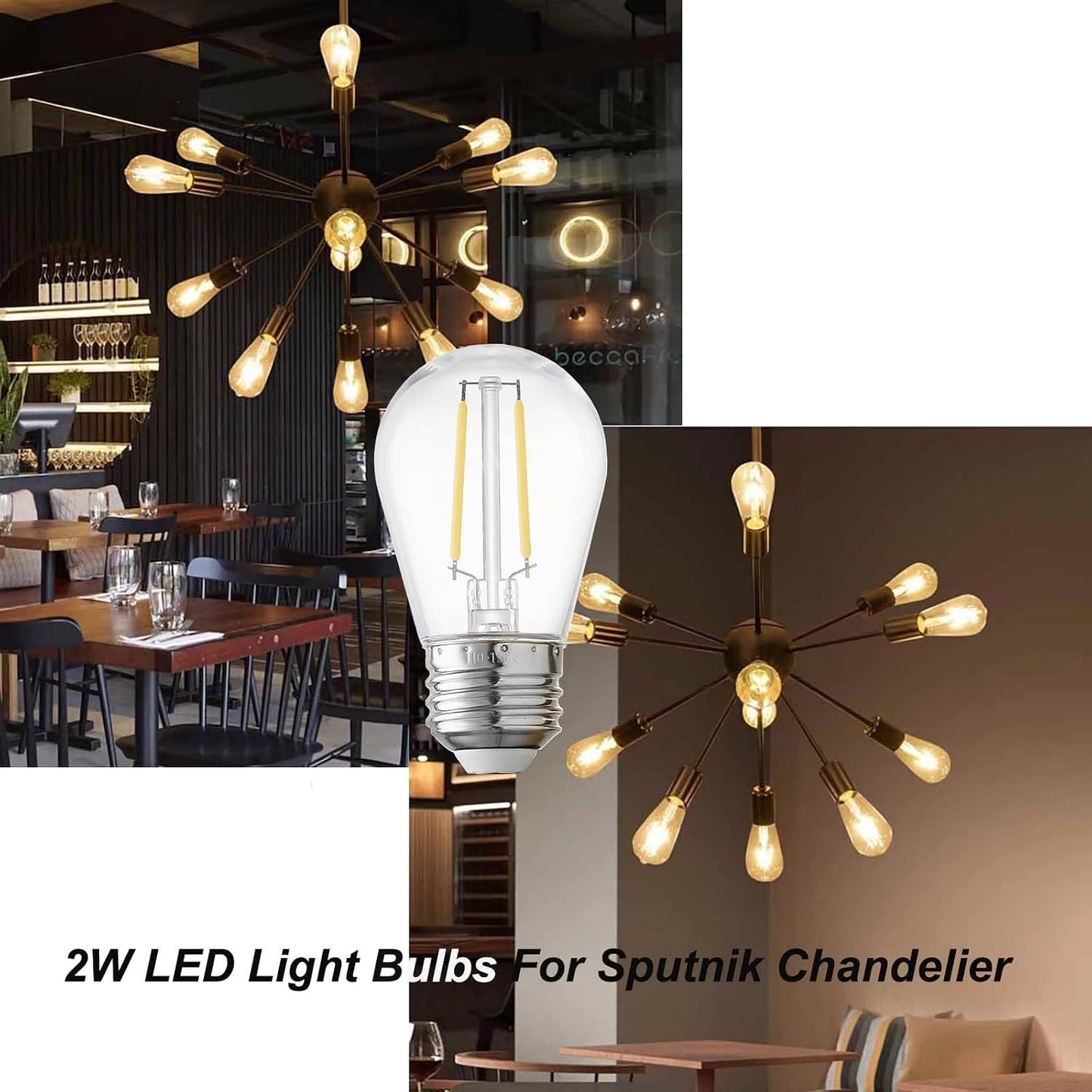 Bombilla LED S14 E26 120V 2700K plástico transparente