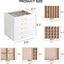 Caja joyas cuero PU 5 capas con cajón y tapa transparente