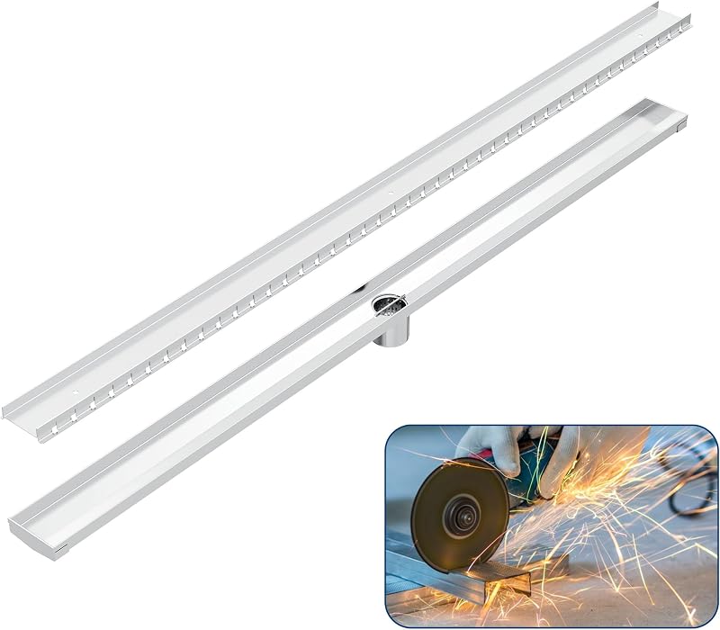 Drenaje lineal acero inox 48" con soportes ajustables