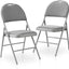 2 Sillas Plegables Metal Asiento Tela Acolchado Gris