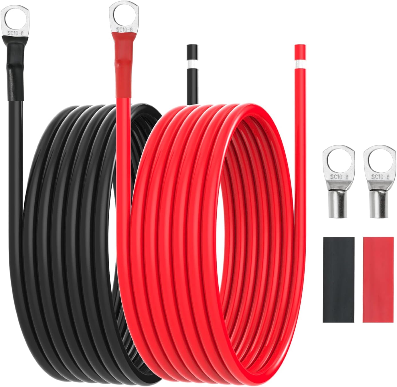 Cable batería 10 AWG 10 pies con lengüetas 5/16"