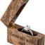 Caja anillo compromiso madera plana envejece conmigo