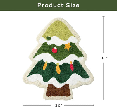 Tapete baño diseño árbol navidad 30x35pulg lavable