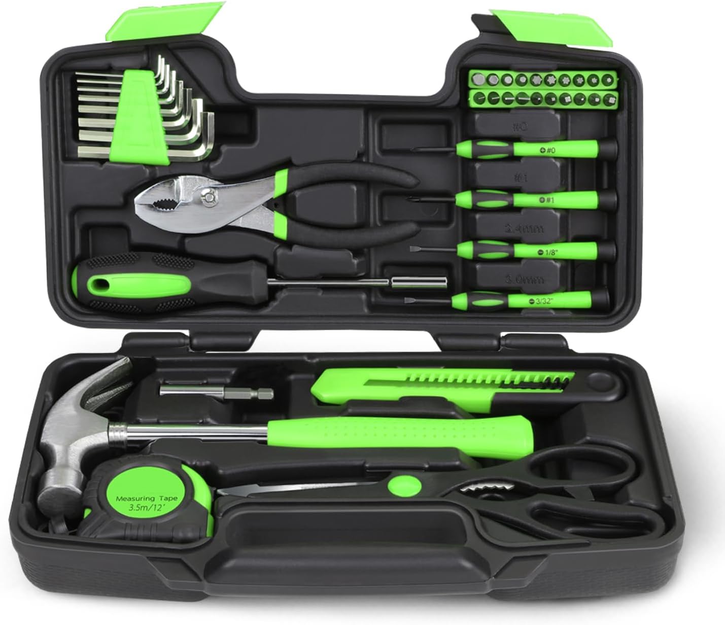 Kit 39 Pzas Herramientas Hogar Destornilladores Caja Plástico