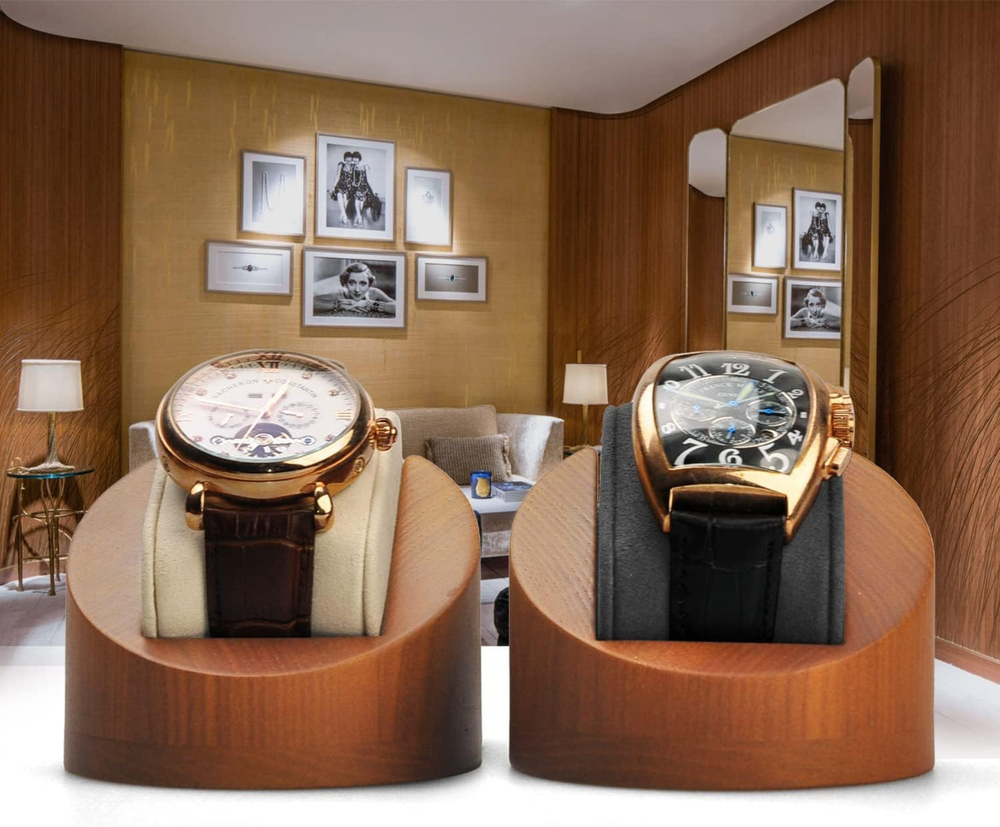 Soporte relojes madera gris para home retail y regalo