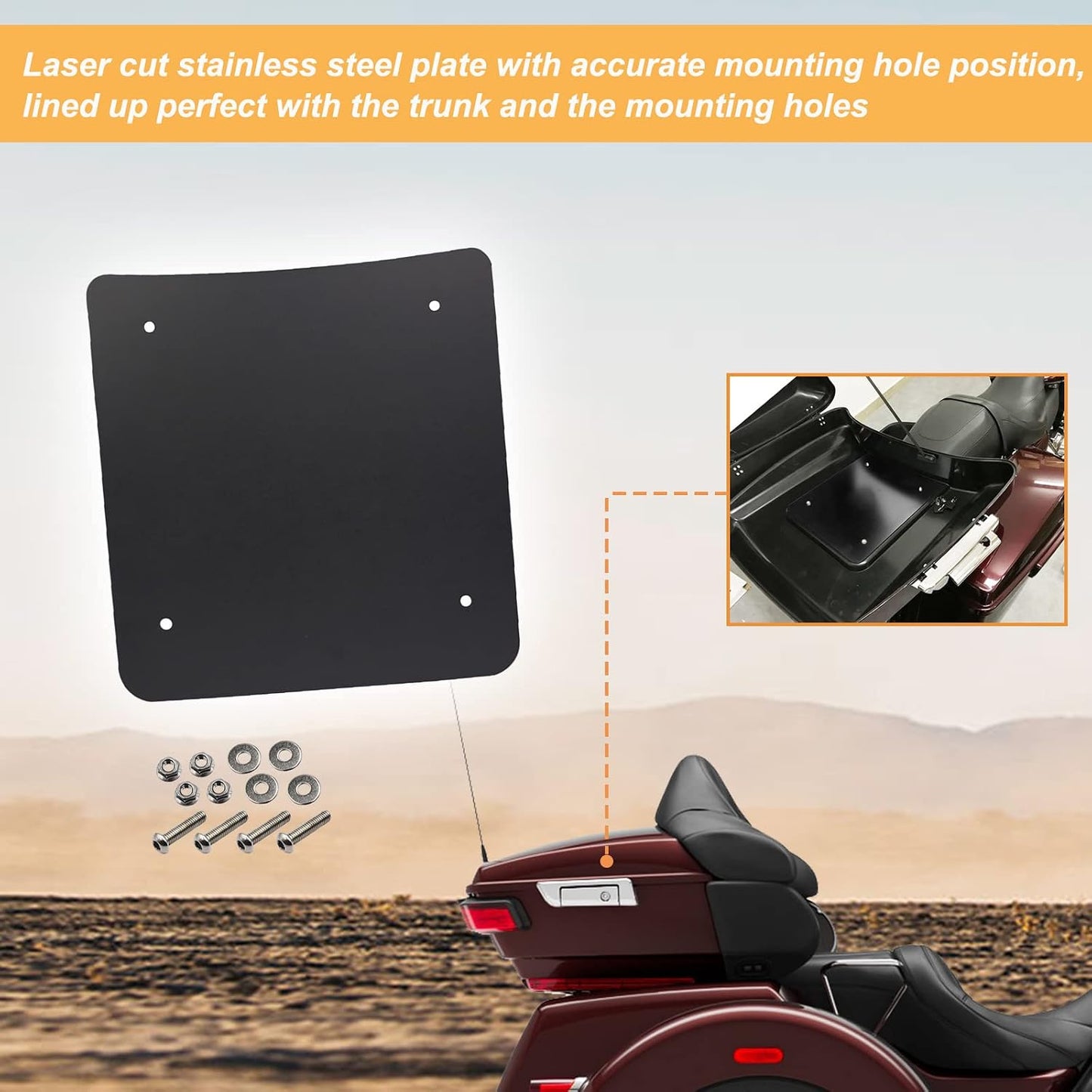 Placa refuerzo interior pack viaje Harley Touring Rushmore