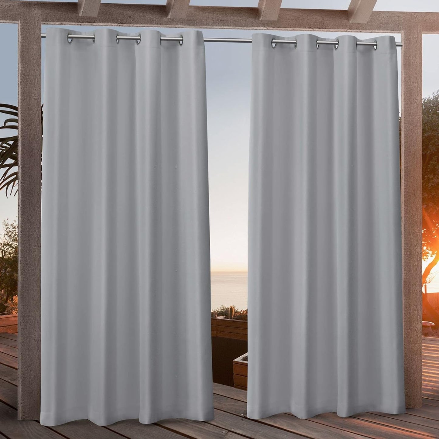 Panel cortina lona 54x84" gris claro set 2