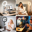 Luz escritorio 10pulg soporte LED halo para Zoom y laptop