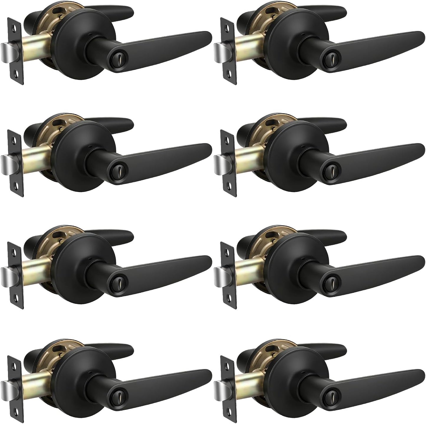 8 Palancas Manija Puerta Interior Sin Llave Negro Mate