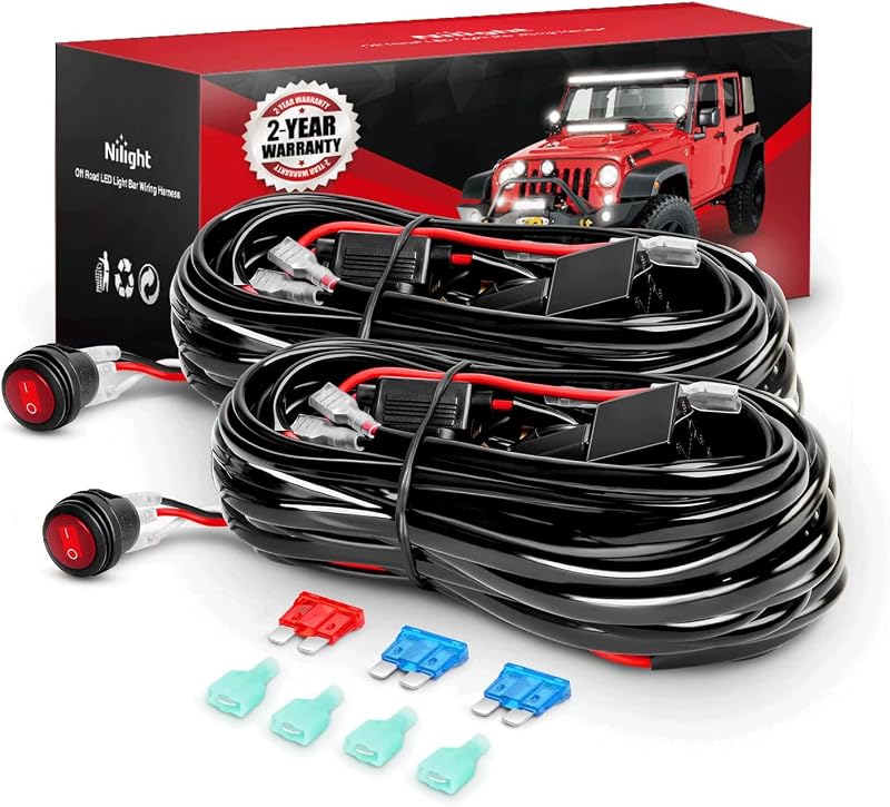 Set arnés cable LED 16 AWG 12 V con interruptor relé fusible