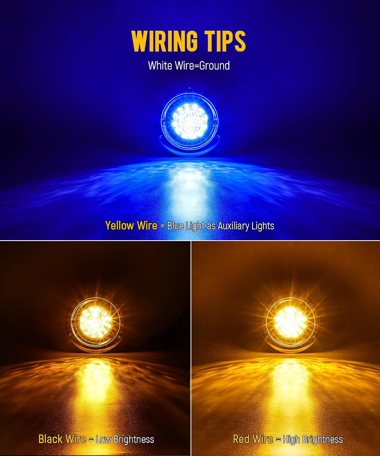 2 Pzas Luces Sandía Doble Color Ámbar Azul LED