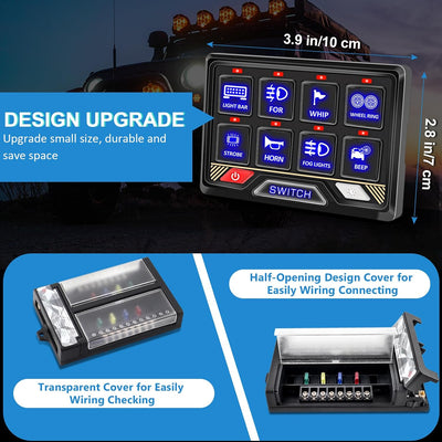 Panel interruptor RGB 8 bandas con relé 5 niveles brillo